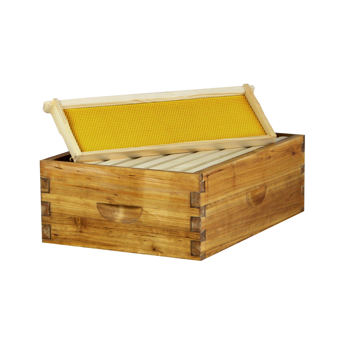Hoover Hives 8-Frame & 10-Frame Medium Super Box – Wax-Dipped Fir Wood for Honey Storage