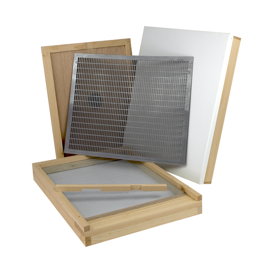 10 Frame Hive Base Kit – Amish-Made Telescoping Top, Inner Cover, Screened Bottom & Queen Excluder (No Assembly Needed)