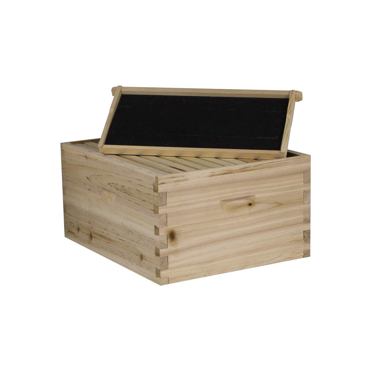 NuBee 10-Frame Complete Beehive Kit – Unassembled (2 Deep + 1 Medium Boxes) with Frames & Wax-Coated Foundations | Langstroth Hive for Beginners