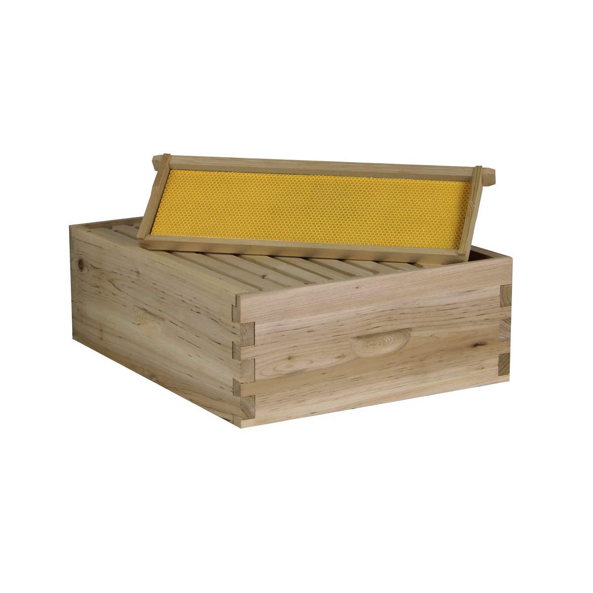 NuBee 10-Frame Complete Beehive Kit – Unassembled (2 Deep + 1 Medium Boxes) with Frames & Wax-Coated Foundations | Langstroth Hive for Beginners