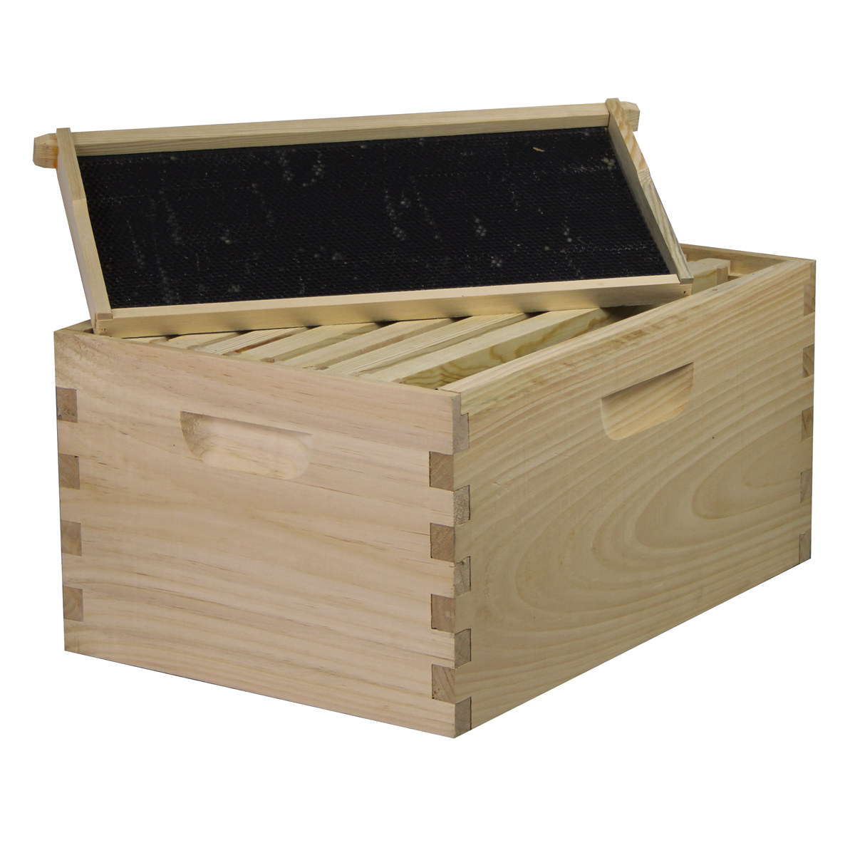8 Frame Complete Beehive Kit – Fully Assembled & Painted (1 Deep & 1 Medium Boxes) Amish-Made with Frames & Wax-Coated Foundations