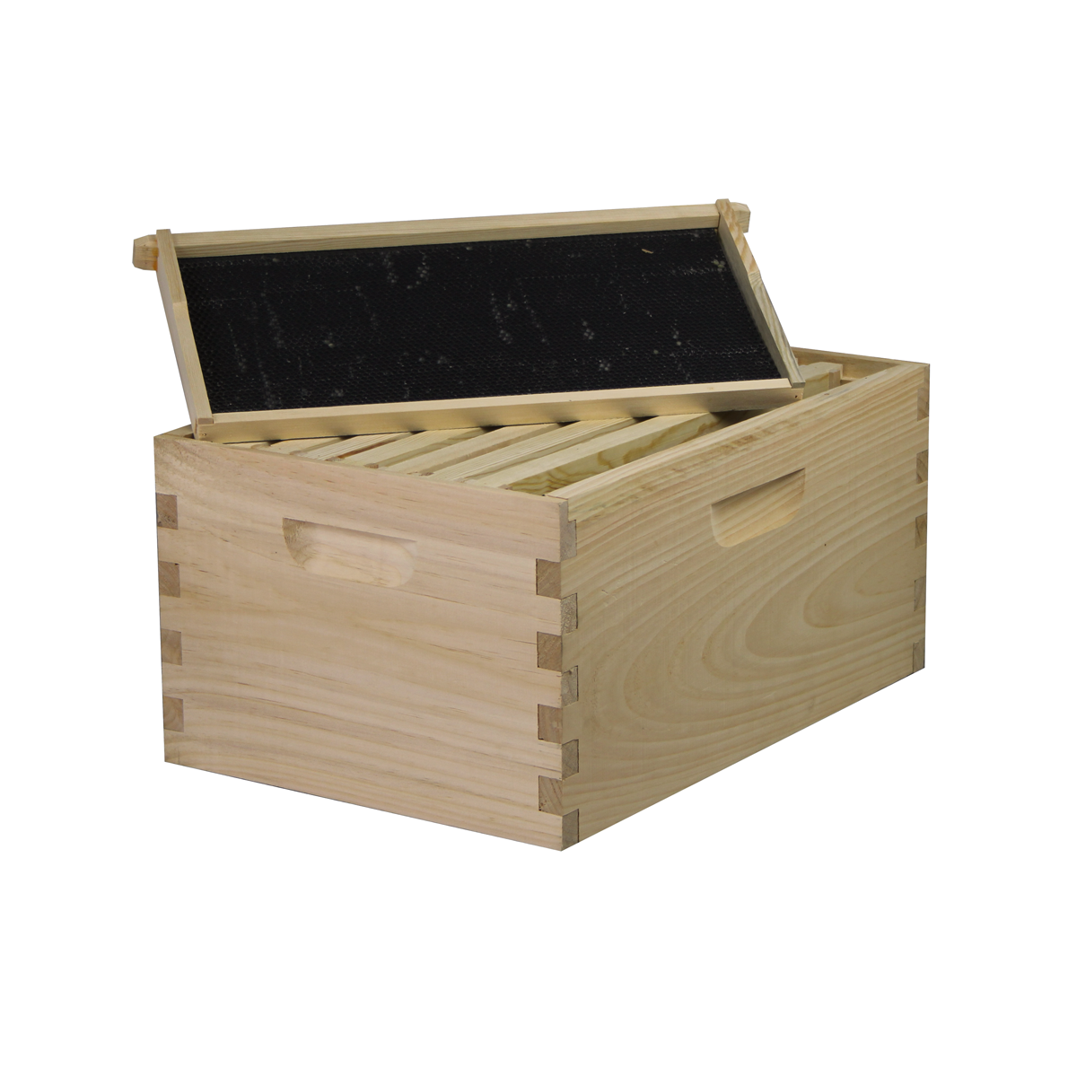 8 Frame Complete Beehive Kit – Unassembled (1 Deep Box) Amish-Made with Frames & Wax-Coated Foundations