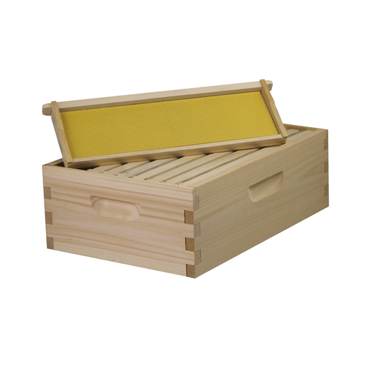8-Frame Medium Honey Super Kit – Unassembled w/ Frames & Wax-Coated Foundations (Bulk Savings Available)
