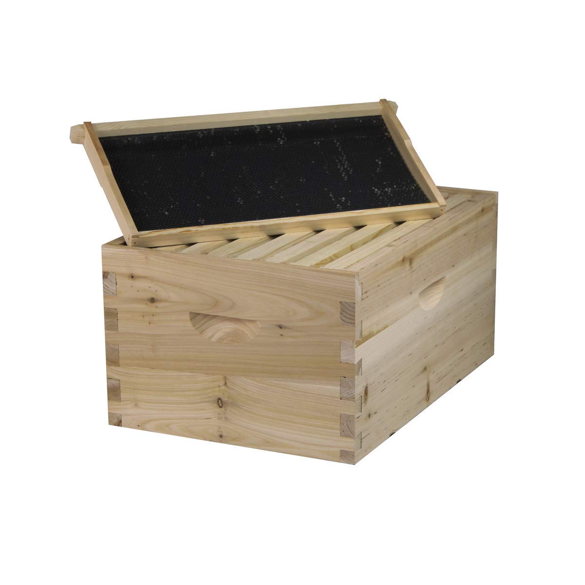 NuBee 8-Frame Complete Beehive Kit – Unassembled (2 Deep + 1 Medium Boxes) with Frames & Wax-Coated Foundations | Lightweight Langstroth Hive