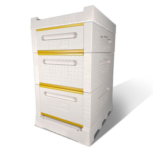 Superior Insulated Polystyrene 10 Frame Beehive - 2 Deep Brood & 1 Medium Super