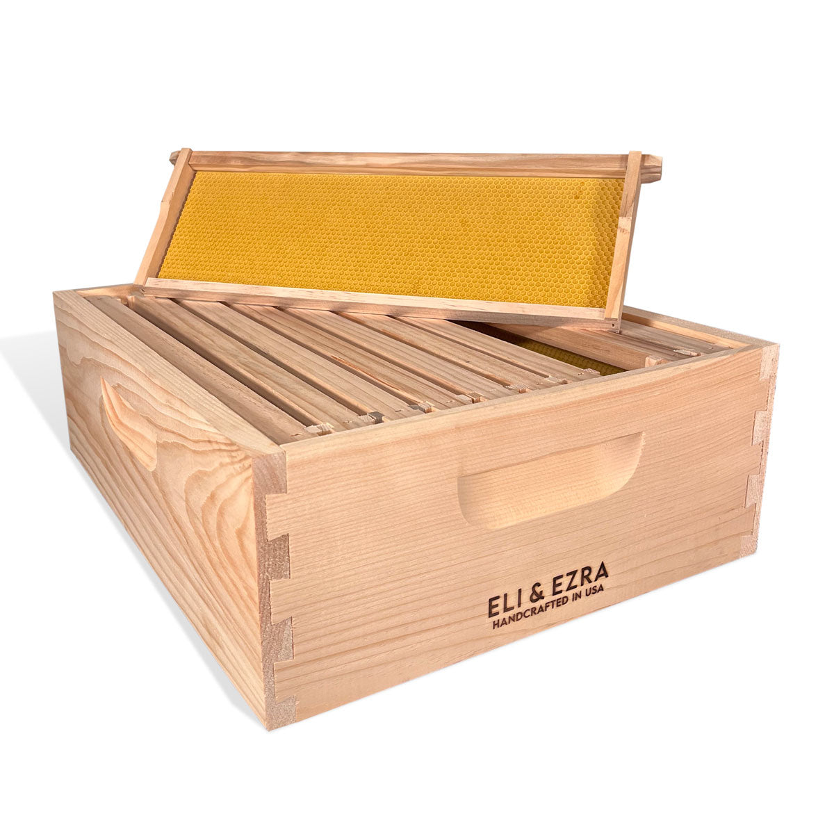10 Frame Eli and Ezra Premium Amish-Made in USA Beehive Kit: 2 Deep + 1 Medium Boxes with Dovetail Joints